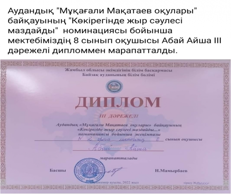 Мұқағали Мақатаев оқулары